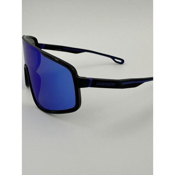 CARS101: Carrera 4017/S Men's Black Sunglasses with Blue Mirror Lenses - Picture 3 of 4